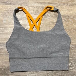 Gray and Orange Lululemon Longline Energy Bra
